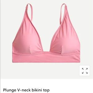 J. Crew Pink Plunge V Neck Bikini Top